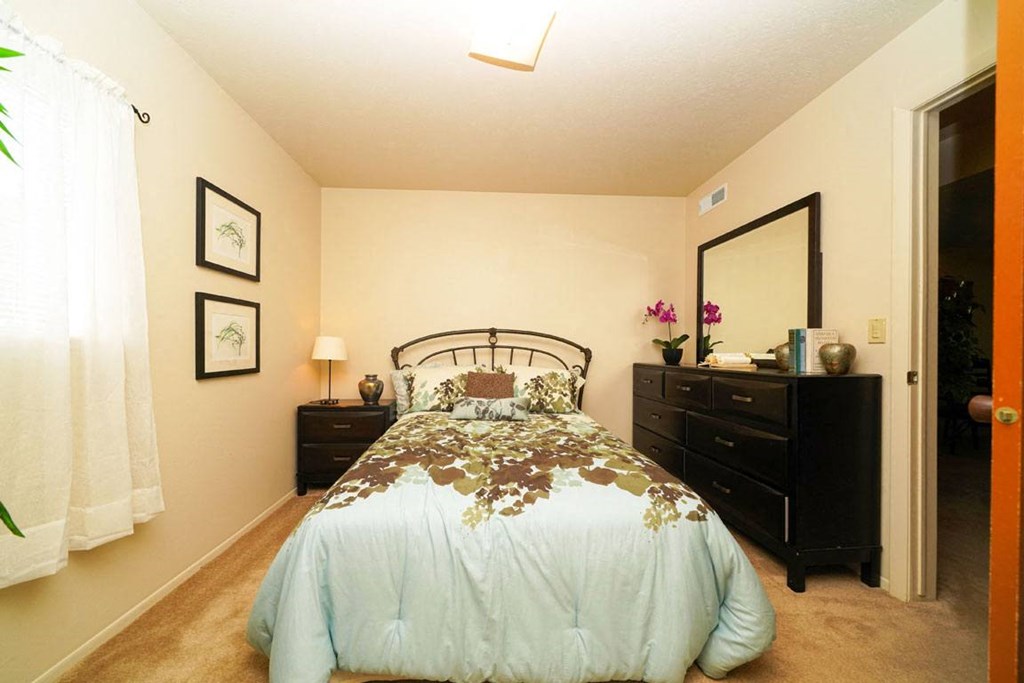 Live in cozy bedrooms at Pine Knoll Apartments, Battle Creek, Michigan