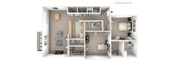 2-Bed/2-Bath, Poinsettia Floor Plan
