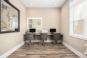 Business Center inside Clubhouse at Strathmore Apartment Homes, West Des Moines, IA