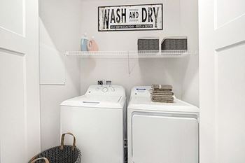 Full-Size Washer and Dryer Set at Strathmore Apartment Homes, West Des Moines, Iowa 50266