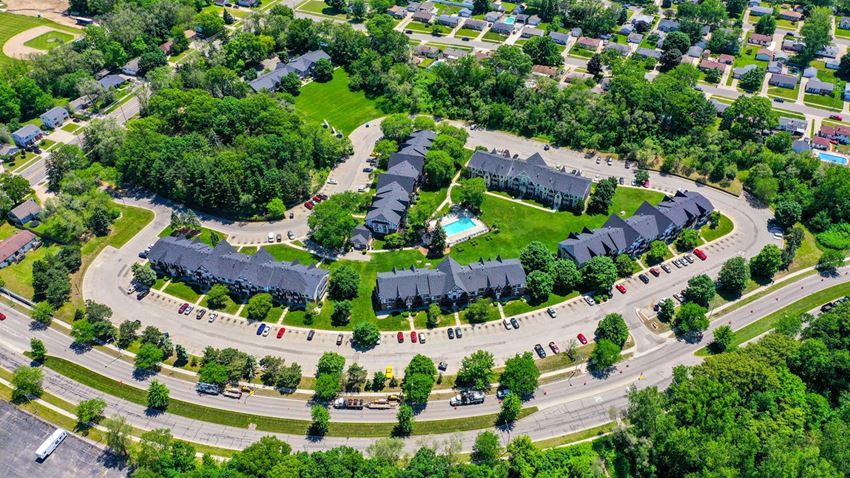 Aerial Property View Aerial Property View at Swiss Valley Apartments, Wyoming, Michigan