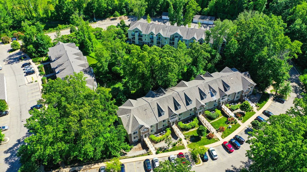 Aerial Community View at Tall Oaks Apartment Homes, Kalamazoo, MI, 49009