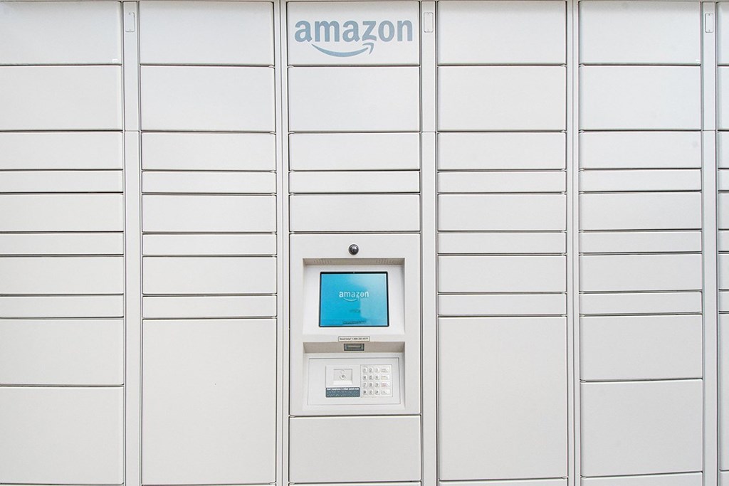 Amazon Hub package lockers at The Crossings Apartments in Grand Rapids, MI