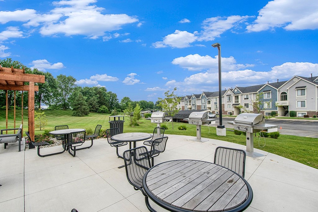 Grilling stations at The Crossings Apartments in Grand Rapids, MI