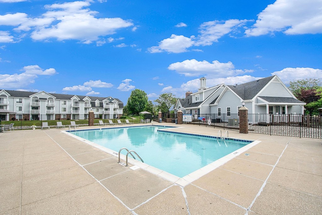 Poolside Relaxing Sundeck at The Crossings Apartments, Michigan