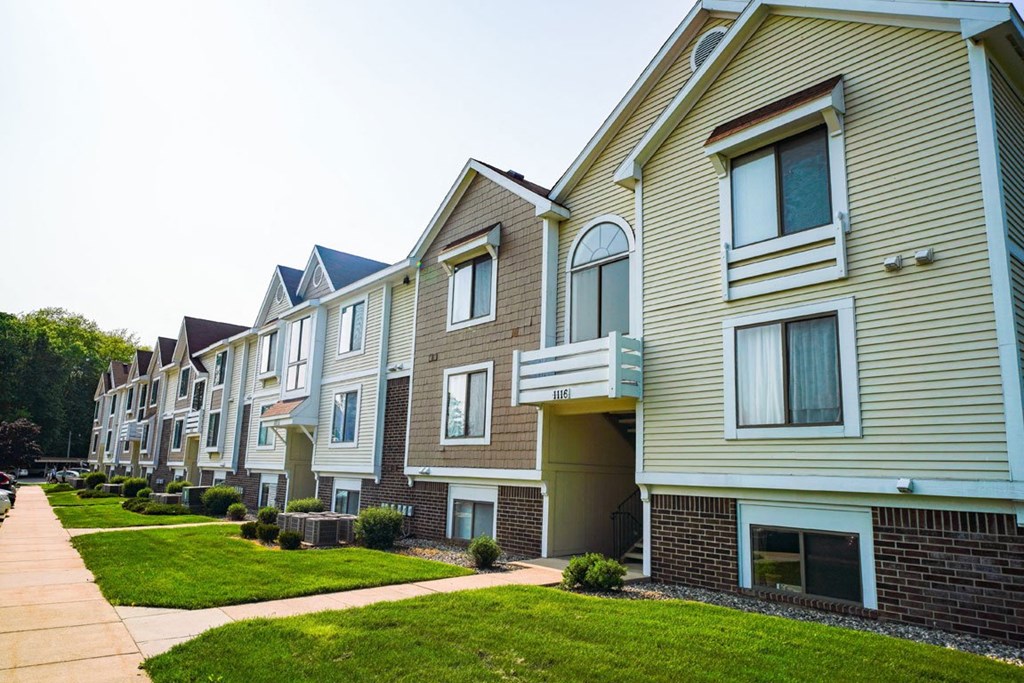 Property entrance at The Crossings Apartments, Grand Rapids, Michigan
