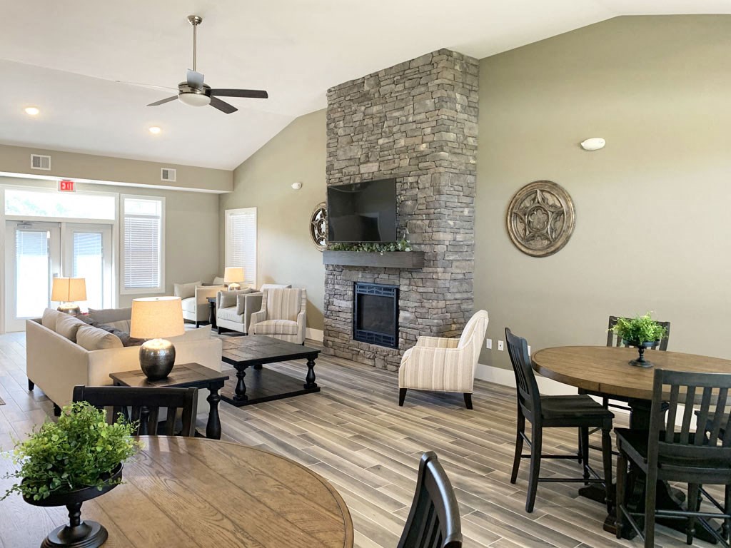 Fireplace Wall in Community Building at Trade Winds Apartment Homes in Elkhorn, NE