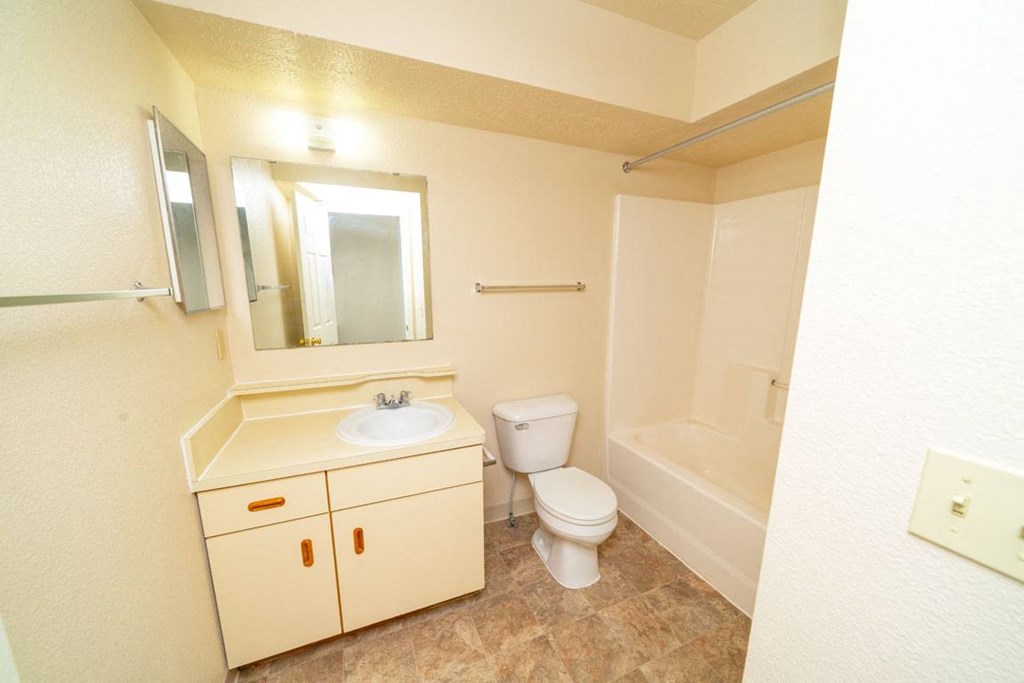 Main, Full Bathroom at Trillium Pointe Apartment Homes in Jackson, MI