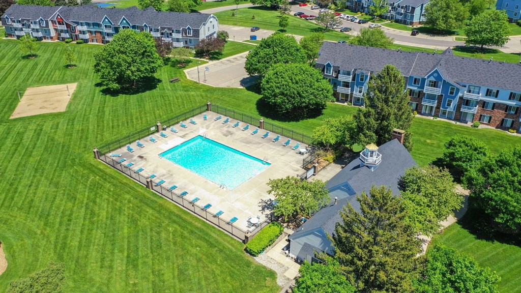 Large, Crystal Clear Swimming Pool at Walnut Trail Apartments, Portage, MI