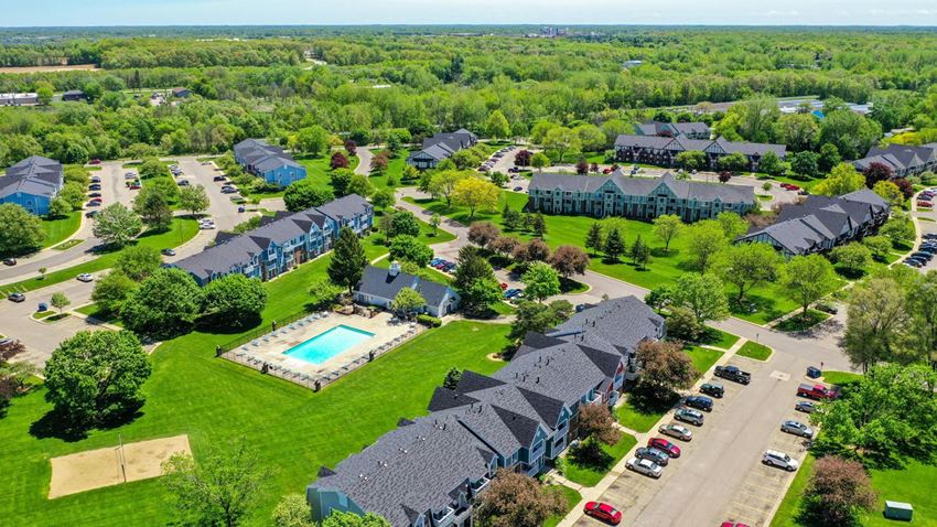 Ariel View Of Park Like Grounds Ariel View Of Park Like Grounds at Walnut Trail Apartments, Michigan, 49002