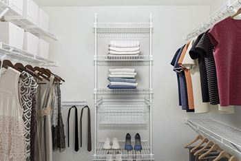 Walk-in Closets with Organizers at West Hampton Park Apartment Homes, Elkhorn, Nebraska 68022