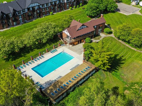 Aerial View Of Pool at Wingate Apartments, Kentwood, MI, 49512