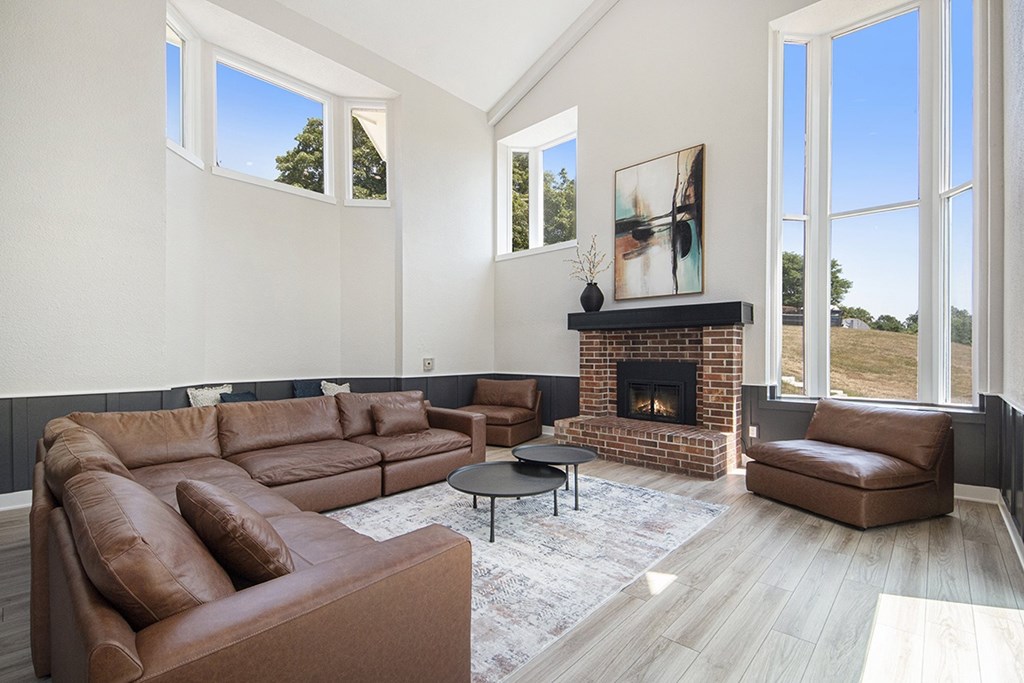 Community Building with a fireplace at Wingate Apartments, Kentwood