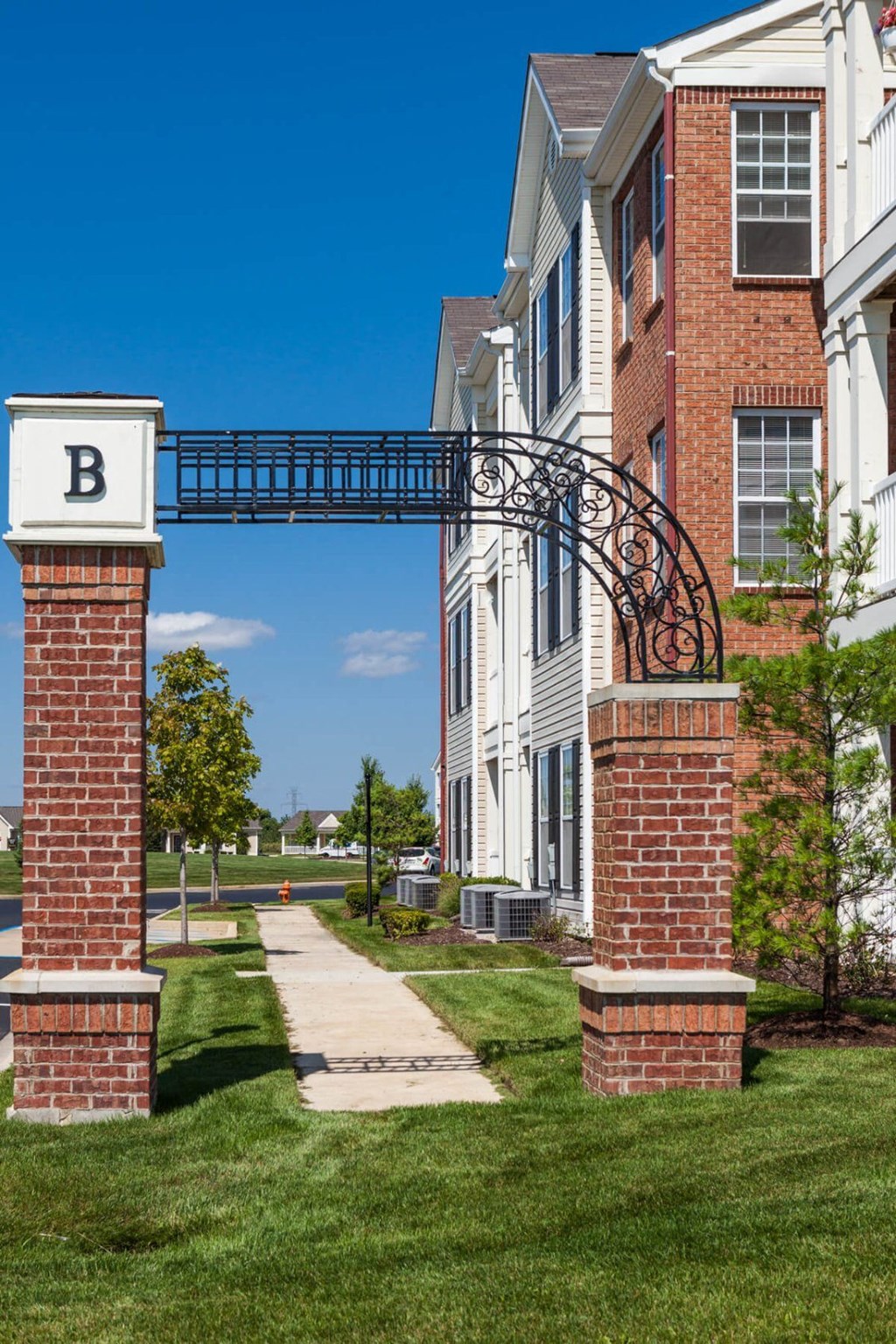 a sign on the side of a building  at Brickshire Apartments in Merrillville, IN 46410