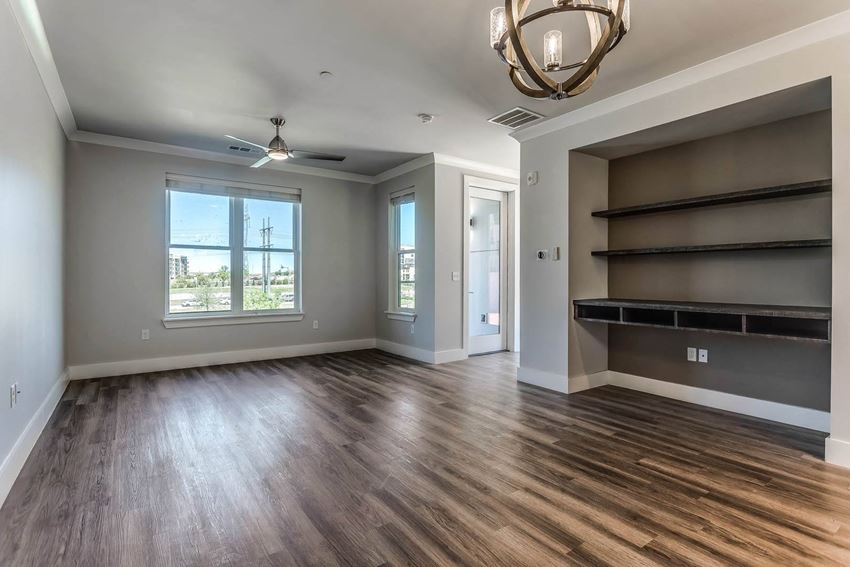 Living Room With Work Space at Discovery at The Realm, Lewisville, Texas - Photo Gallery 1