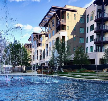 Pool With Fountains Pool With Fountains at Valor at The Realm, Lewisville, Texas - Photo Gallery 3