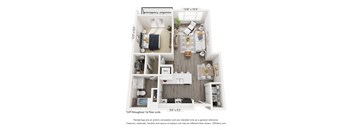 One Bedroom Harbor Floorplan