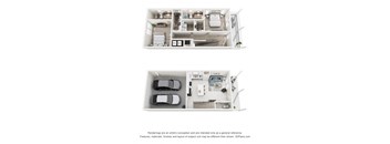 a stylized floor plan and a 1 bedroom floor plan with a bathroom