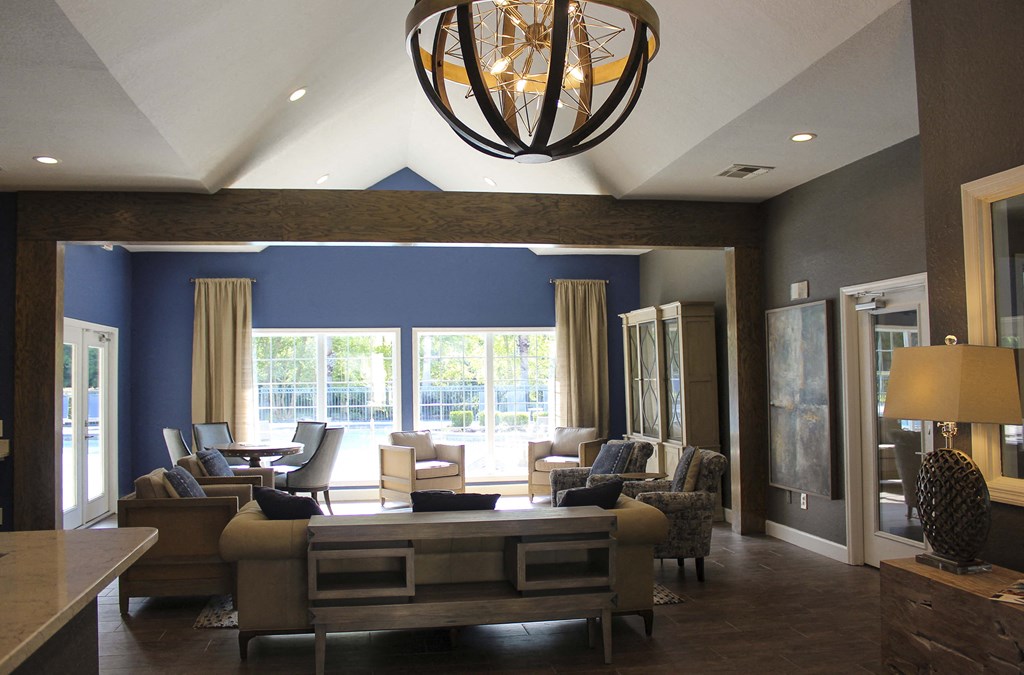 Clubhouse inside view with seating area