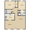 2 bedroom 2 bath. 980 square feet