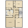 3 Bed 2 Bath 1130 Sq. Ft.