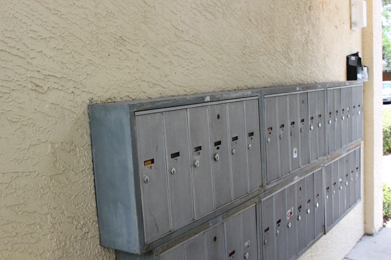 a row of lockers on the side of a building