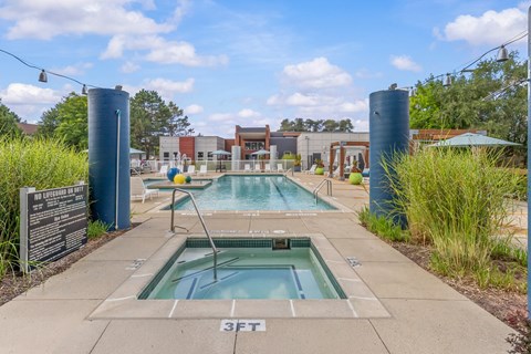 A pool with a sign that says 3FT.