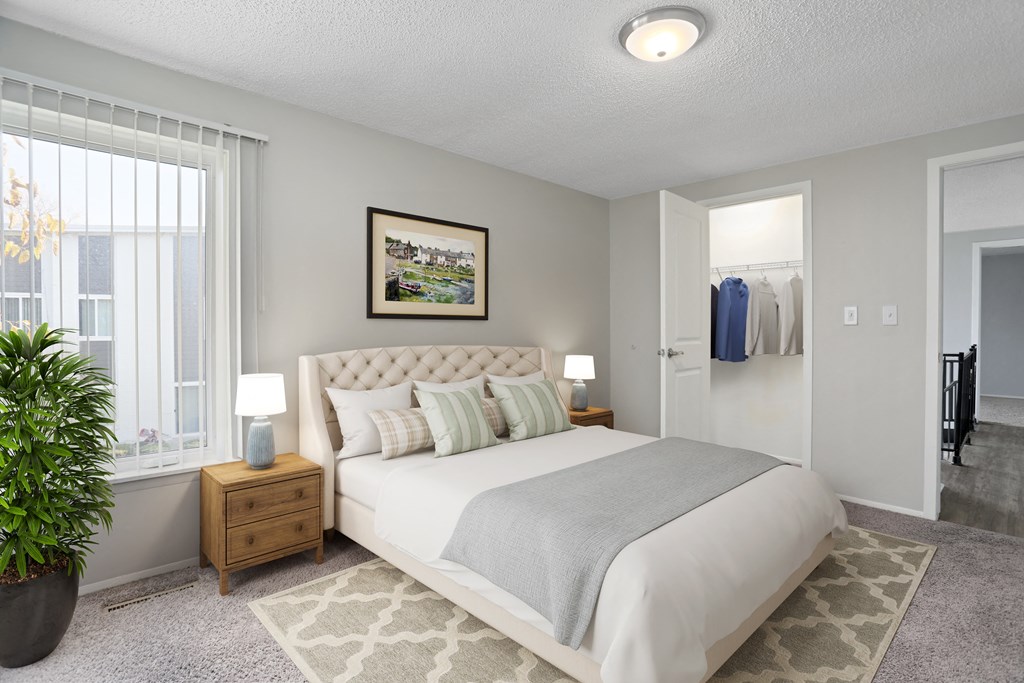 the preserve at ballantyne commons bedroom with white bed
