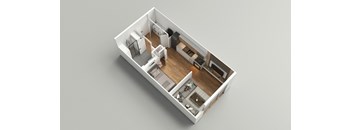 Studio floor plan at The George, Michigan, 48104