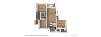 A diagram of a house layout with labeled rooms.