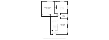 A black and white image of a floor plan for a house.