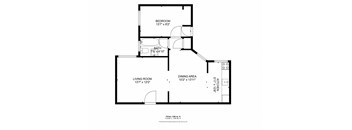 a floor plan of a 1 bedroom floor plan