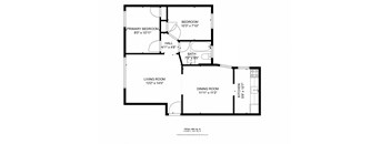 a floor plan of a house with a bedroom and a living room