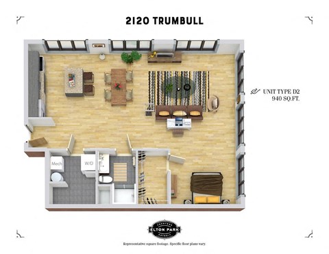 the floor plan of 2120 trumbull