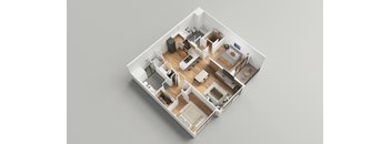 Two bedroom floor plan at The George, Ann Arbor, MI 48104