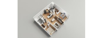 Two bedroom floor plan with Two bathrooms at The George, Ann Arbor, MI