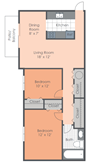 Two bedroom floorplan layout