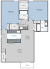 Two bedroom floorplan layout
