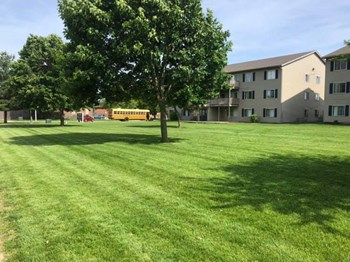 Exterior of community with a building in the distance and 1 tree. - Photo Gallery 5