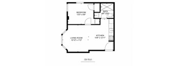 a floor plan of a 1 bedroom floor plan
