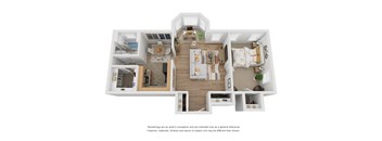 3D 1 x 1 floor plan