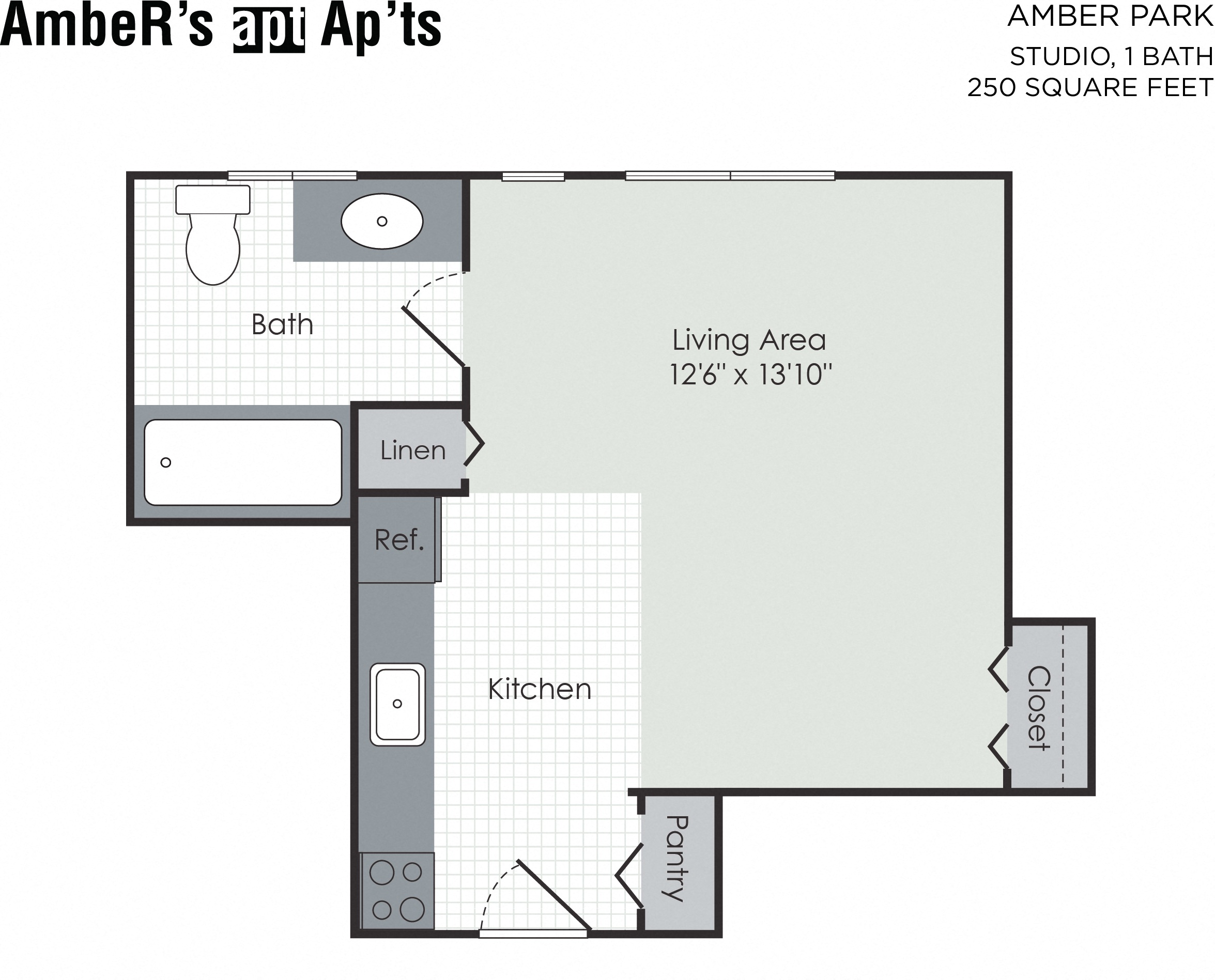 Studio apartment floor plan layout