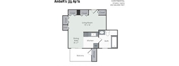 Studio apartment floor plan layout