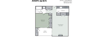 1 bedroom floor plan
