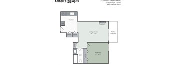 One bedroom floor plan layout