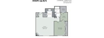 1 bedroom with den floor plan