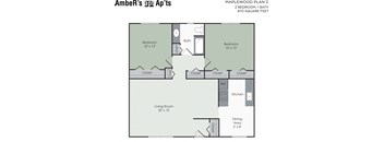 Two bedroom floor plan layout