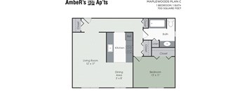 One bedroom apartment layout