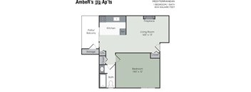 1 bedroom floor plan layout