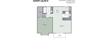1 bedroom floor plan layout